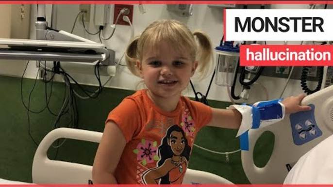 Toddler began to see terrifying monsters after disease attacked her brain | SWNS TV