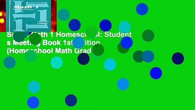 Saxon Math 1 Homeschool: Student s Meeting Book 1st Edition (Homeschool Math Grade 1)