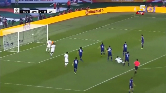 Football  -  Almoez Ali (Qatar) scores amazing bicycle kick goal against Japan in  2019 AFC Asian Cup Final