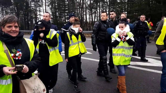 Gilets jaunes, acte XII: intervention des gendarmes au péage de Viriat pour rétablir l'accès à l'autoroute