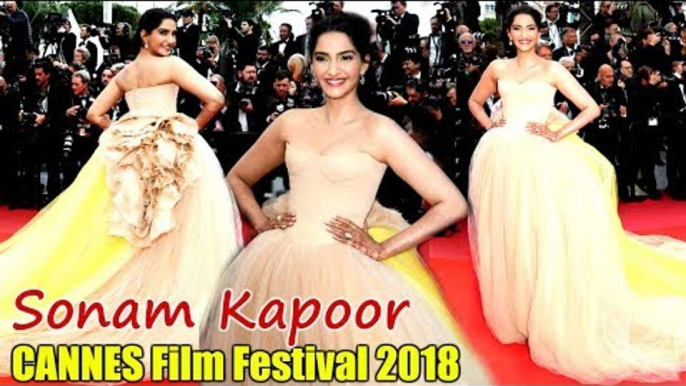 Sonam Kapoor Looks Stunning In NUDE Vera Wang Gown At  Red Carpet Of Cannes Film Festival 2018