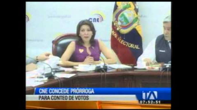 CNE concede prórroga para conteo de votos en 13 provincias del país