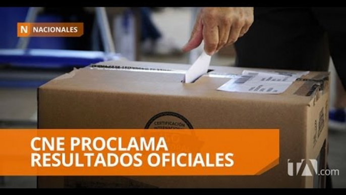 CNE anuncia los resultados oficiales de la segunda vuelta electoral