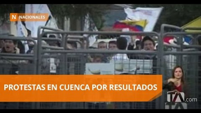 Seguidores de la alianza CREO - SUMA protestaron en Cuenca - Teleamazonas