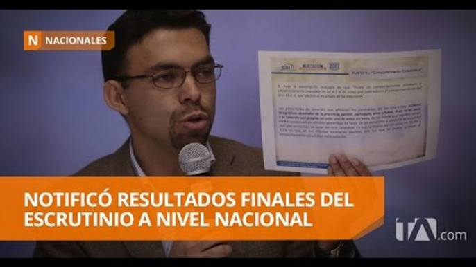 El CNE notificó a CREO y AP los resultados finales - Teleamazonas