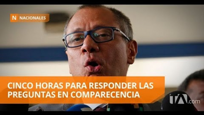 Glas compareció por los casos Singue y Odebrecht - Teleamazonas