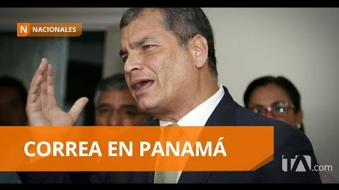 Rafael Correa llegó a Panamá acompañado de Ricardo Patiño - Teleamazonas