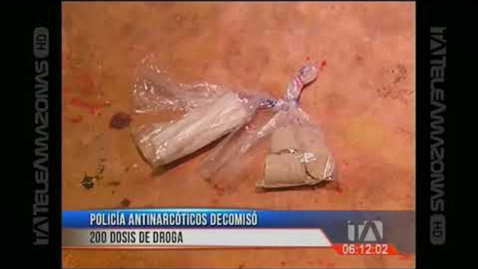 Policía antinarcóticos decomisó 200 dosis de droga