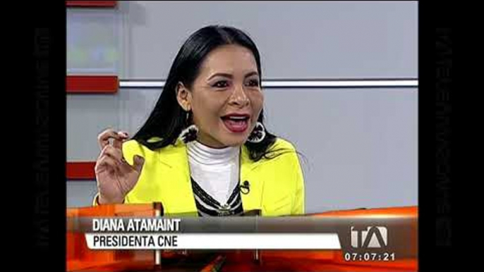 Diana Atamaint, presidenta del CNE, analiza los avances en el calendario electoral