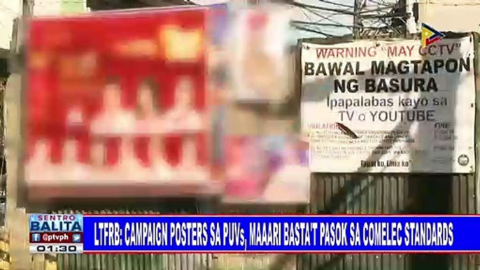 LTFRB: Campaign posters sa PUVs, maaari basta't pasok sa Comelec standards