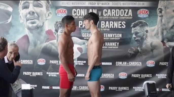 JAMIE CONLAN v YADER CARDOZA  - OFFICIAL WEIGH IN & HEAD TO HEAD / BELFAST BOYS ARE BACK