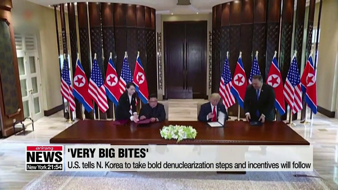 U.S. calls for 'very big bites' in denuclearization talks with N. Korea