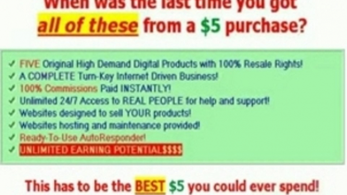 Start Your Profitable Online Business For ONLY $5!!!