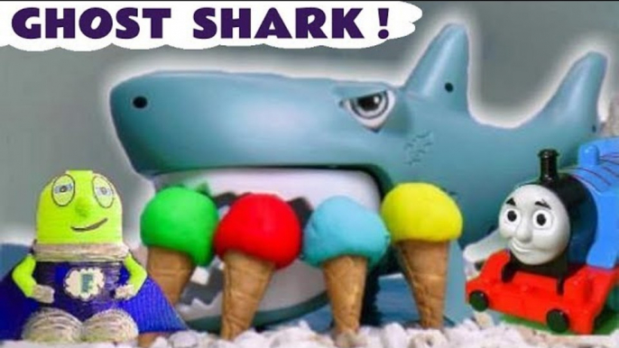 Learn English Ghost Shark Rescue with Thomas and Friends, Funlings must find Play Doh Ice Creams so Learn Colors however a monster shark keeps eating! Paw Patrol, DC Comics Justice League and Marvel Avengers 4 Superheroes help