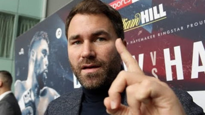 EDDIE HEARN ON BELLEW-HAYE, EUBANK DEFEAT TO GROVES, QUESTIONS TRAINER SITUATION, JOSHUA/MILLER?