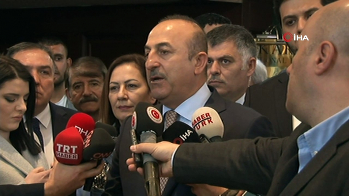 Dışişleri Bakanı Mevlüt Çavuşoğlu, İlçe Yönetimleri ile Birlik Beraberlik Toplantısı çıkışında basın mensuplarına açıklamalarda bulundu