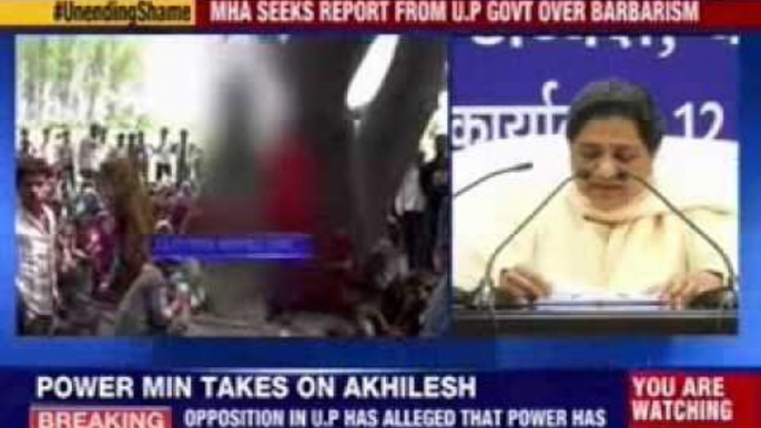 Bahujan Samaj Party chief Mayawati addresses a press conference