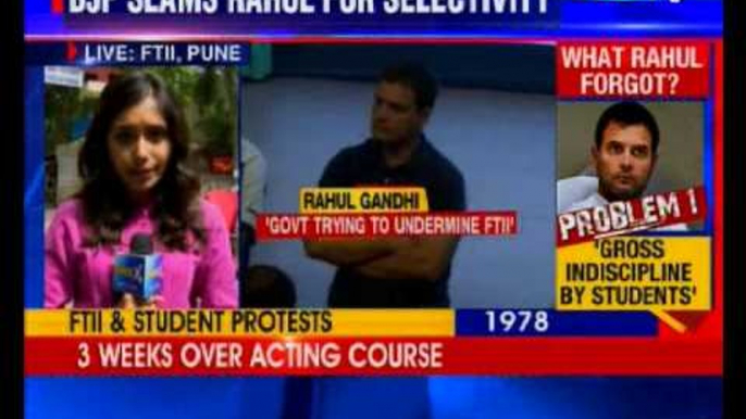 Rahul Gandhi visits FTII; says RSS promoting mediocrity