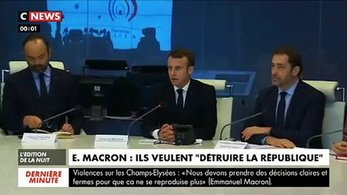 Rentré précipitamment du ski, Emmanuel Macron exprime sa colère cette nuit contre les violences : "Ils veulent détruire la République et nous allons prendre des décisions fortes !"