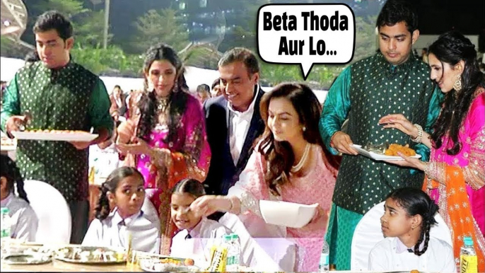 WOW Ambani Family Serves Food To 5000 Children for Akash Ambani & Shloka Mehta's Successful MARRIAGE