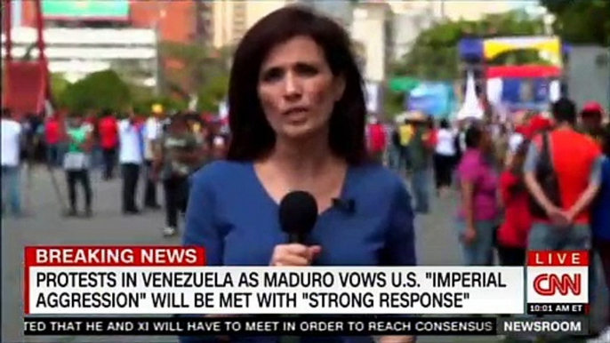 Protesters in Venezuela as Maduro vows U.S. "Imperial Aggression" will be met with "Strong Response". #News #CNN #Breaking #Venezuela #BreakingNews