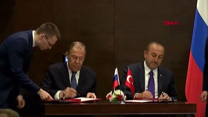 Antalya Dışişleri Bakanı Mevlüt Çavuşoğlu ve Rusya Federasyonu Dışişleri Bakanı Sergey Lavrov Bir...