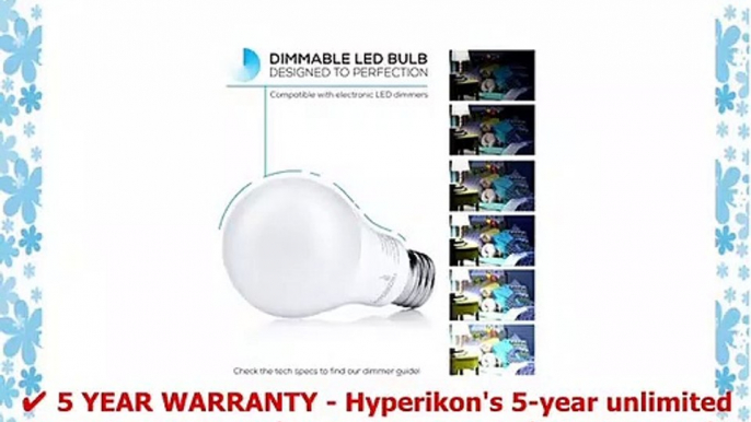 Hyperikon A19 Dimmable LED Light Bulb 9W 60W Equivalent ENERGY STAR Qualified 2700K