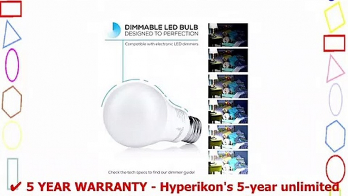 Hyperikon A19 Dimmable LED Light Bulb 9W 60W Equivalent ENERGY STAR Qualified 2700K