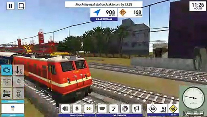 Chennai Central to Arakkonam railway stations - journey with Indian railways - train simulator