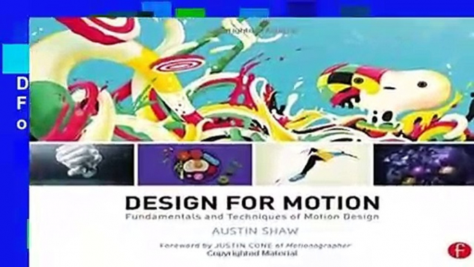 Design for Motion: Fundamentals and Techniques of Motion Design