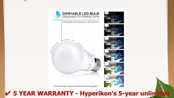 Hyperikon A19 Dimmable LED Light Bulb 9W 60W Equivalent ENERGY STAR Qualified 2700K