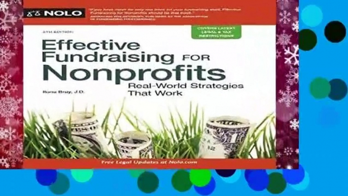 [MOST WISHED]  Effective Fundraising for Nonprofits: Real-World Strategies That Work by Ilona