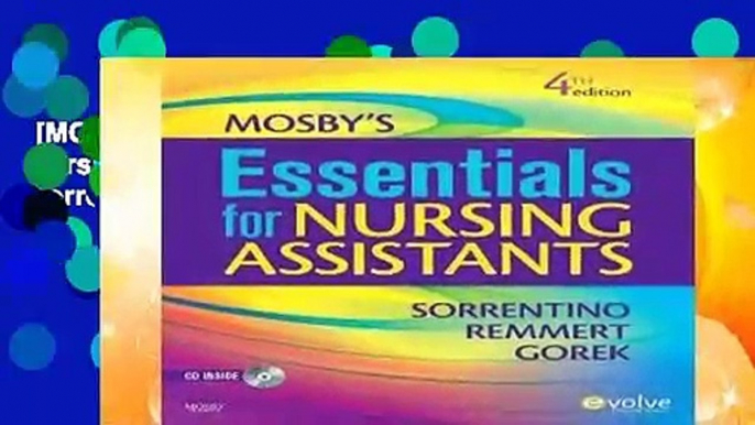 [MOST WISHED]  Mosby s Essentials for Nursing Assistants, 4e by Sheila A. Sorrentino PhD  RN