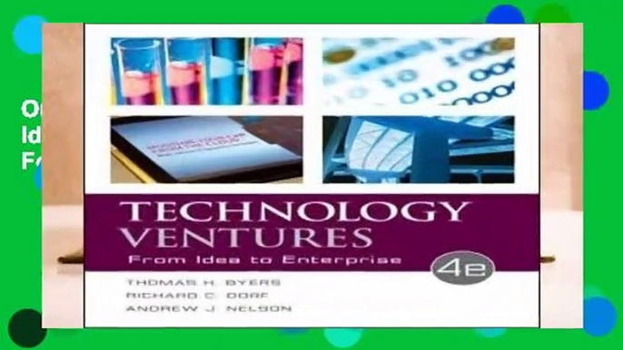 Online Technology Ventures: From Idea to Enterprise  For Online