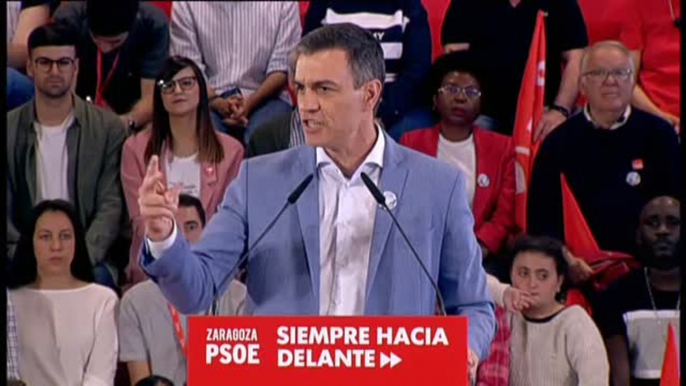 Sánchez: "Ni una, ni dos, ni tres siglas de la derecha frenarán la ola de futuro"