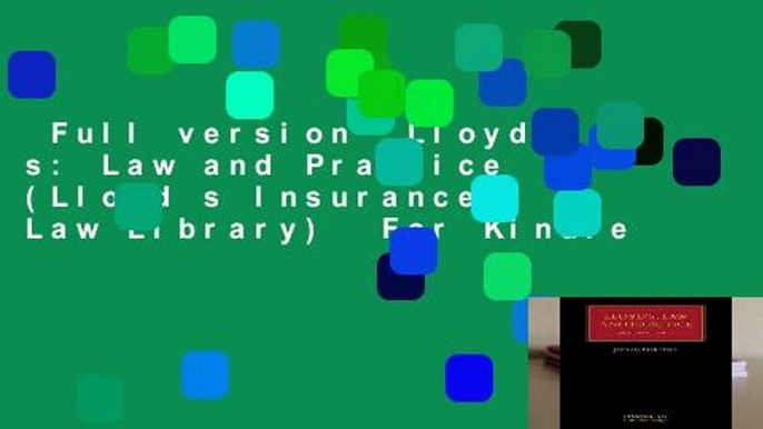 Full version  Lloyd s: Law and Practice (Lloyd s Insurance Law Library)  For Kindle