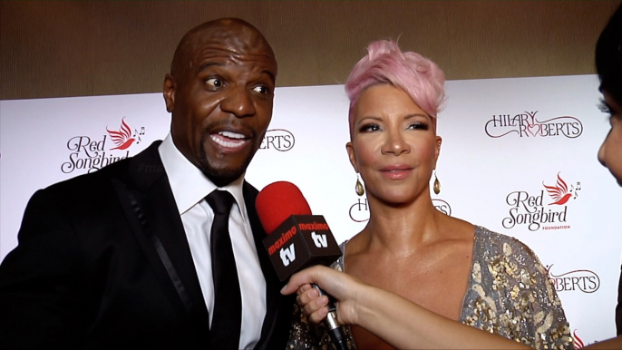 Terry Crews and Rebecca Crews Interview "The Red Songbird Foundation" Launch Red Carpet