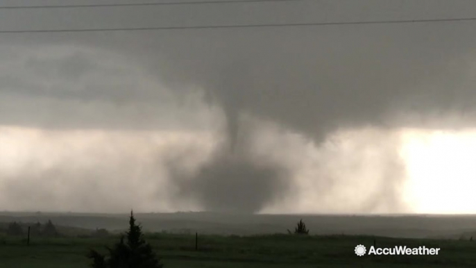 Scenes from the chase: Large tornado forms in Nebraska