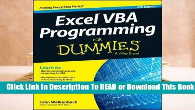 [Read] Excel VBA Programming for Dummies  For Trial