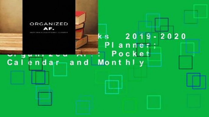 About For Books  2019-2020 2-Year Pocket Planner; Organized Af.: Pocket Calendar and Monthly