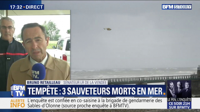 Sauveteurs morts aux Sables-d'Olonne: pour Bruno Retailleau, "c'est un drame absolu"