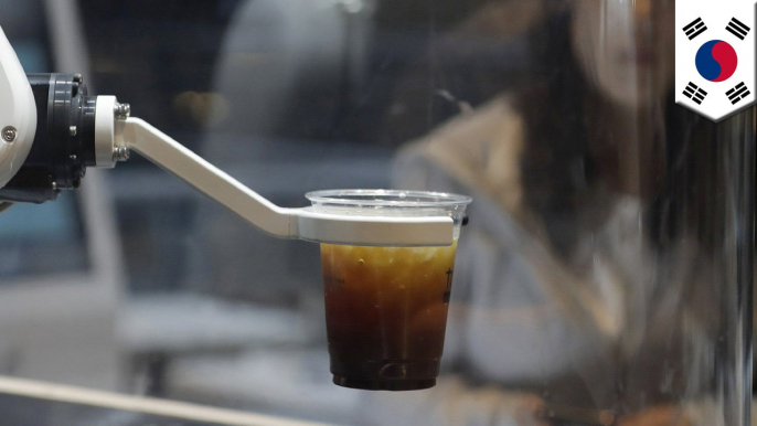 South Korean coffee shop uses robot baristas to brew coffee