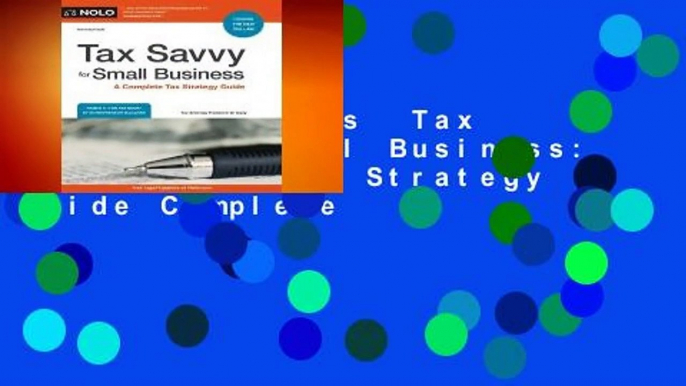 About For Books  Tax Savvy for Small Business: A Complete Tax Strategy Guide Complete