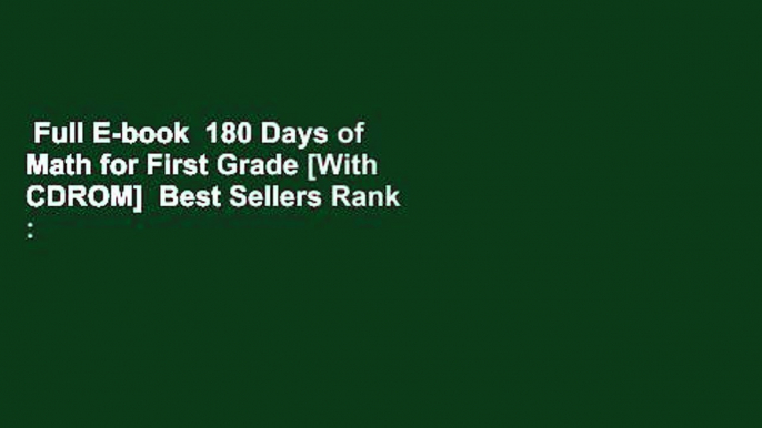 Full E-book  180 Days of Math for First Grade [With CDROM]  Best Sellers Rank : #3