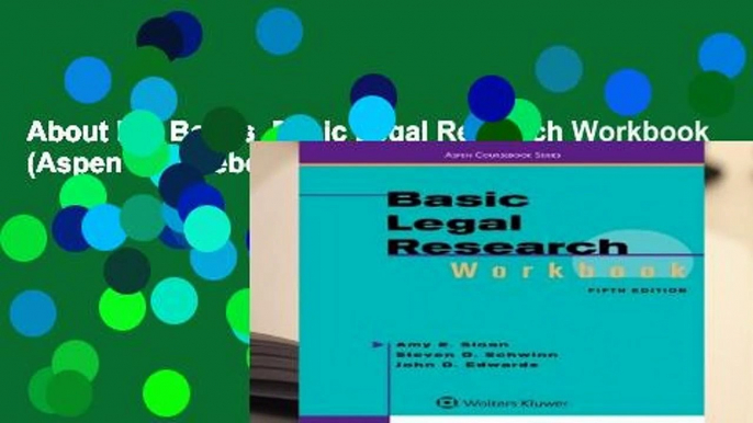 About For Books  Basic Legal Research Workbook (Aspen Coursebook)  Review