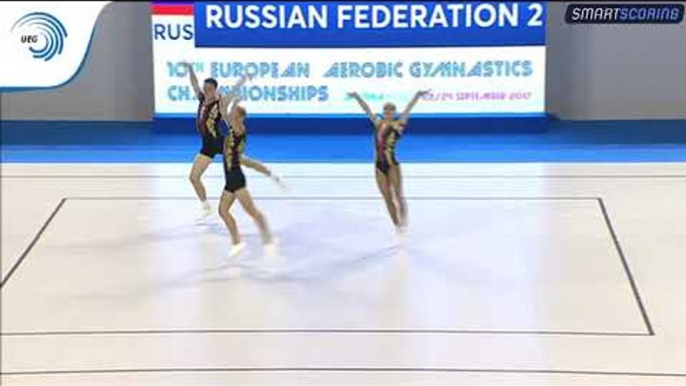 SOLOVEV, DZHANAZIAN & OSTAPENKO (RUS) - 2017 Aerobics European silver medallists, trios