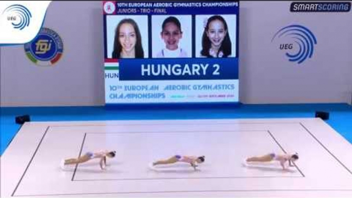 Anna MAGYAR, Janka OKROS & Panna OTVOS (HUN) - 2017 Aerobics European bronze medallists, jr trio