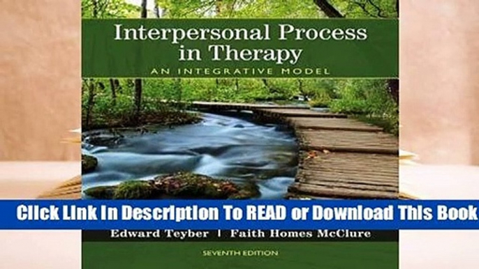 Online Interpersonal Process in Therapy: An Integrative Model  For Trial