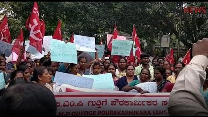 Denied wages for six months, Bengaluru pourakarmikas hold protest at BBMP headquarters