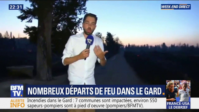 Feux dans le Gard: le service de secours du Gard déclare que quatre pompiers ont été légèrement blessés